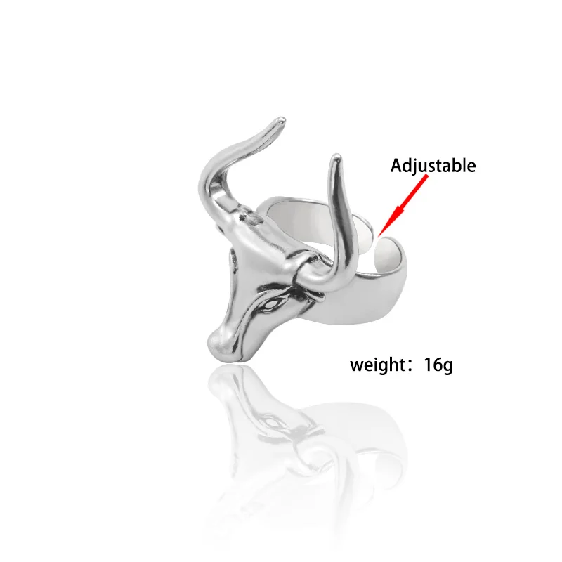 Модное винтажное кольцо из сплава с головой коровы мужское животного