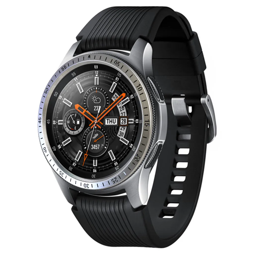 Модные украшения для часов, Аксессуары для samsung Galaxy Watch, 46 мм, ободок, кольцо, клейкая крышка, против царапин, металл, прочный