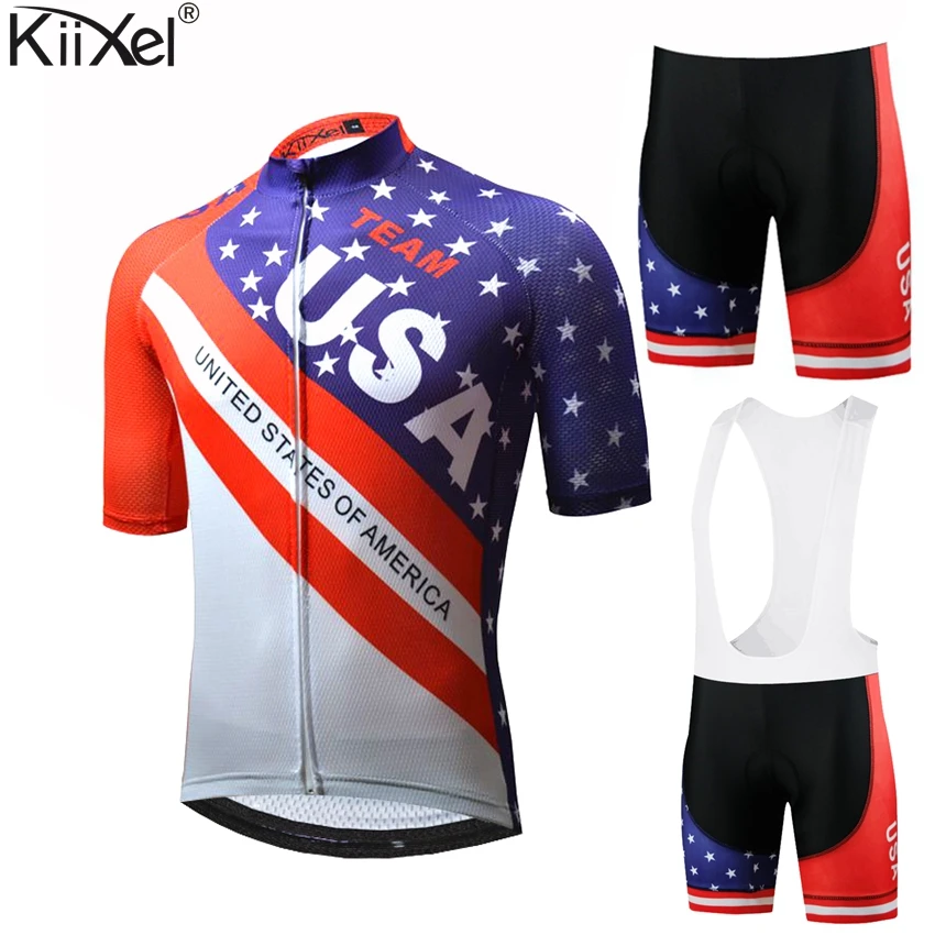 KiiXel USA Pro Team Велоспорт набор костюм для езды на горном велосипеде Майо Ropa Ciclismo