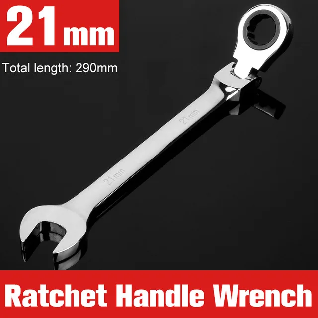 21mm 6-24mm Flexible Head Combination Ratchet Wrench Dual-use Ratchet Wrench tools - Цвет: 21mm