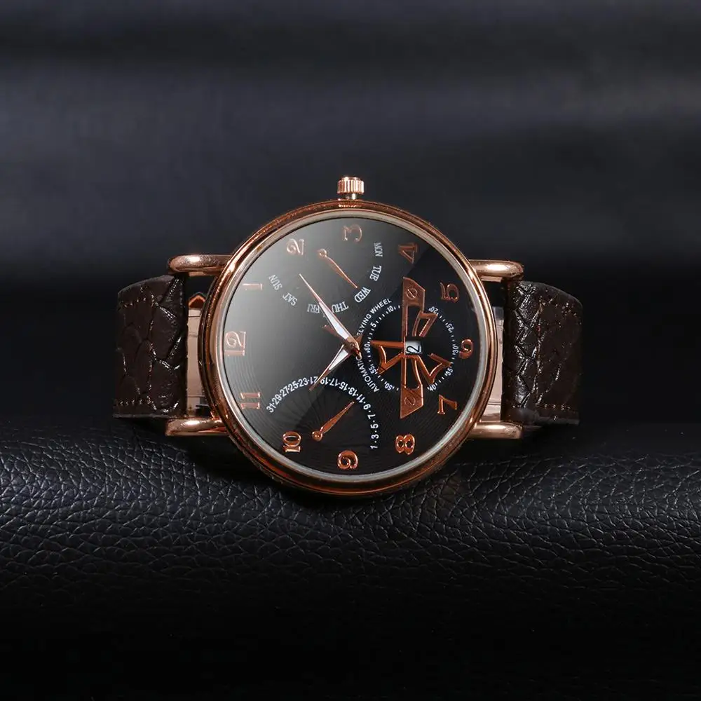 

NEW Fashion waterproof Leather Mens Quarts Watches Men Wrist Watch 2020 Mens Watches Top Brand Luxury Casual sport Watch Q60