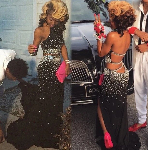 Сексуальное черное платье для выпускного 2 шт. 2017 длинное вечернее без рукавов в