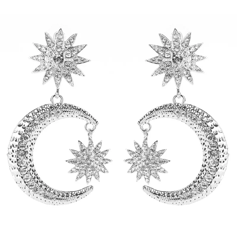 Женские серьги гвоздики золотистого цвета Луна ADOLPH ювелирные изделия