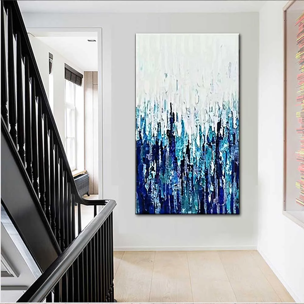 

Large Size Painting Art Handmade Abstract Color Oil Painting on Canvas Abstract Blue Wall Picture Living Room Home Wall Decor