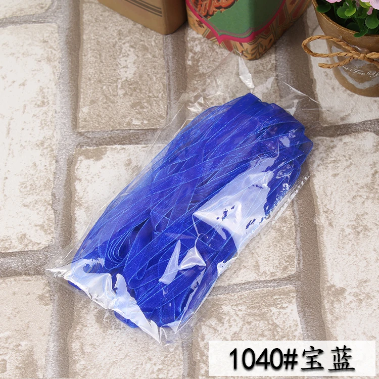 Royal Blue 10 метров 6 мм органза ленты Рождество Хэллоуин вечерние упаковка для свадебного подарка упаковочные ленты принадлежности для выпечки ткань цветы - Цвет: Royal Blue