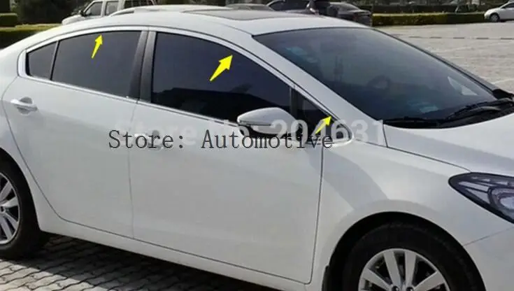Высокое качество нержавеющей стали выше окна планки 6 шт. для KIA Форте/Cerato/K3 2013