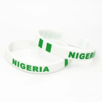 1pc nigeria country flag silicone wristband football soccer team fans sports elastic rubber braceletsbangles armband sh235