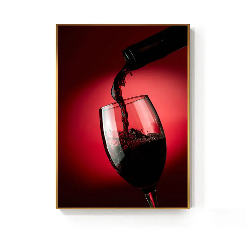 Red wine glass G Модные постеры и печатает настенные панно для гостиная абстрактный красное вино стекло Картина на холсте HD Бар книги по искусству Affiche салон Декор - Цвет: Red wine glass G