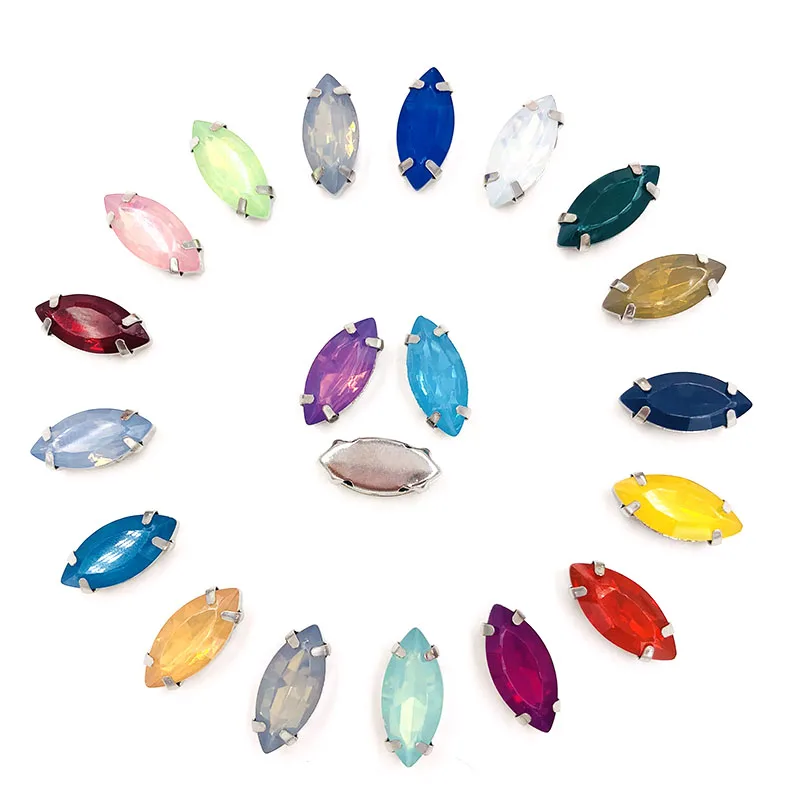 Бесплатная доставка матовый серый опал конский глаз пришивные стразы с плоской