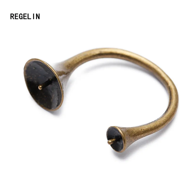 REGELIN, модные украшения, 5 шт./лот(5 мм, 10 мм), открытые кольца, двойные Кабошоны, поднос, сделай сам, кольца на палец, аксессуары