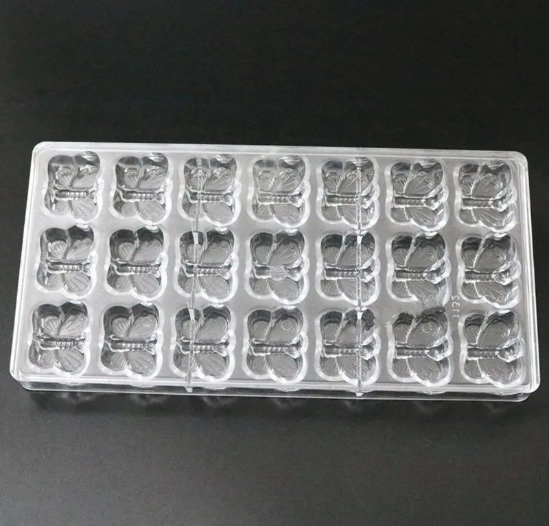 21 полость в форме бабочки жесткая фотоформа для торта|polycarbonate chocolate moulds|polycarbonate