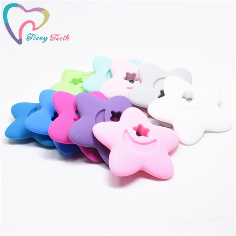 1 PC Star Teething Pendant DIY Nursing Teething Necklaces Star Pendants Shower Gift Silicone Baby Teethers Jewelry