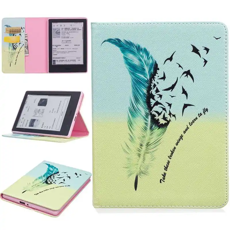 Милый художественный Рисунок Флип кожаный чехол для нового kindle 2019 10th поколения