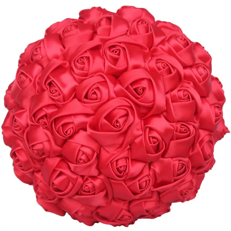 

Handmade different styles of red hand-painted artificial ribbon rhinestone pearls to decorate the bride's wedding bouquet