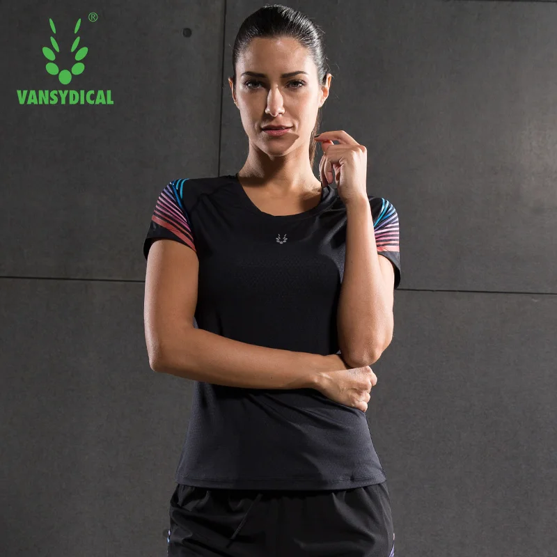 Женская Профессиональная футболка для фитнеса бега Спортивная с коротким