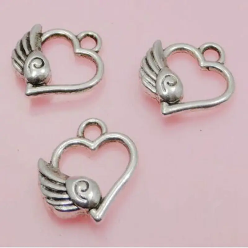 Бесплатная доставка 50 шт. подвеска талисман в виде зеркальных крыльев для