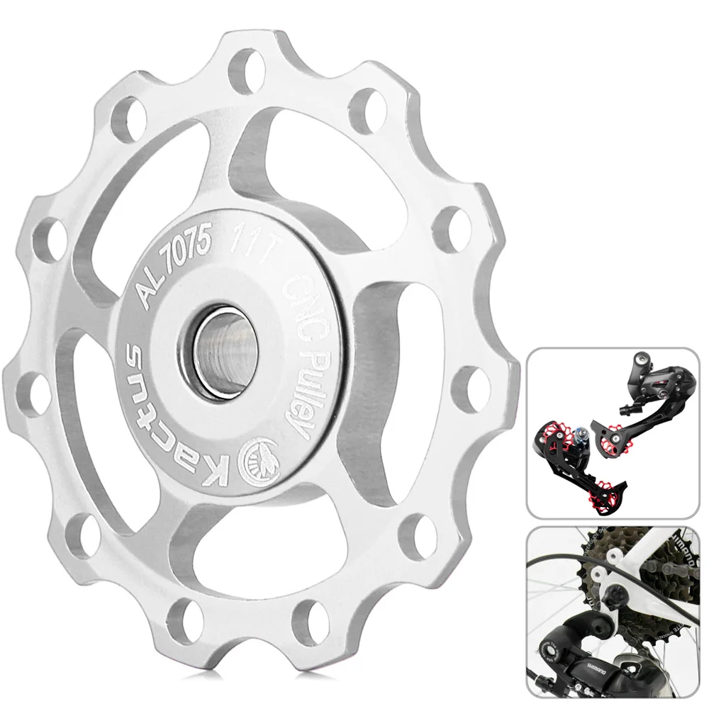 Kactus практичный алюминиевый сплав ЧПУ 11 направляющий ролик колеса Задний переключатель шкив для SHIMANO SRAM - Цвет: Silver