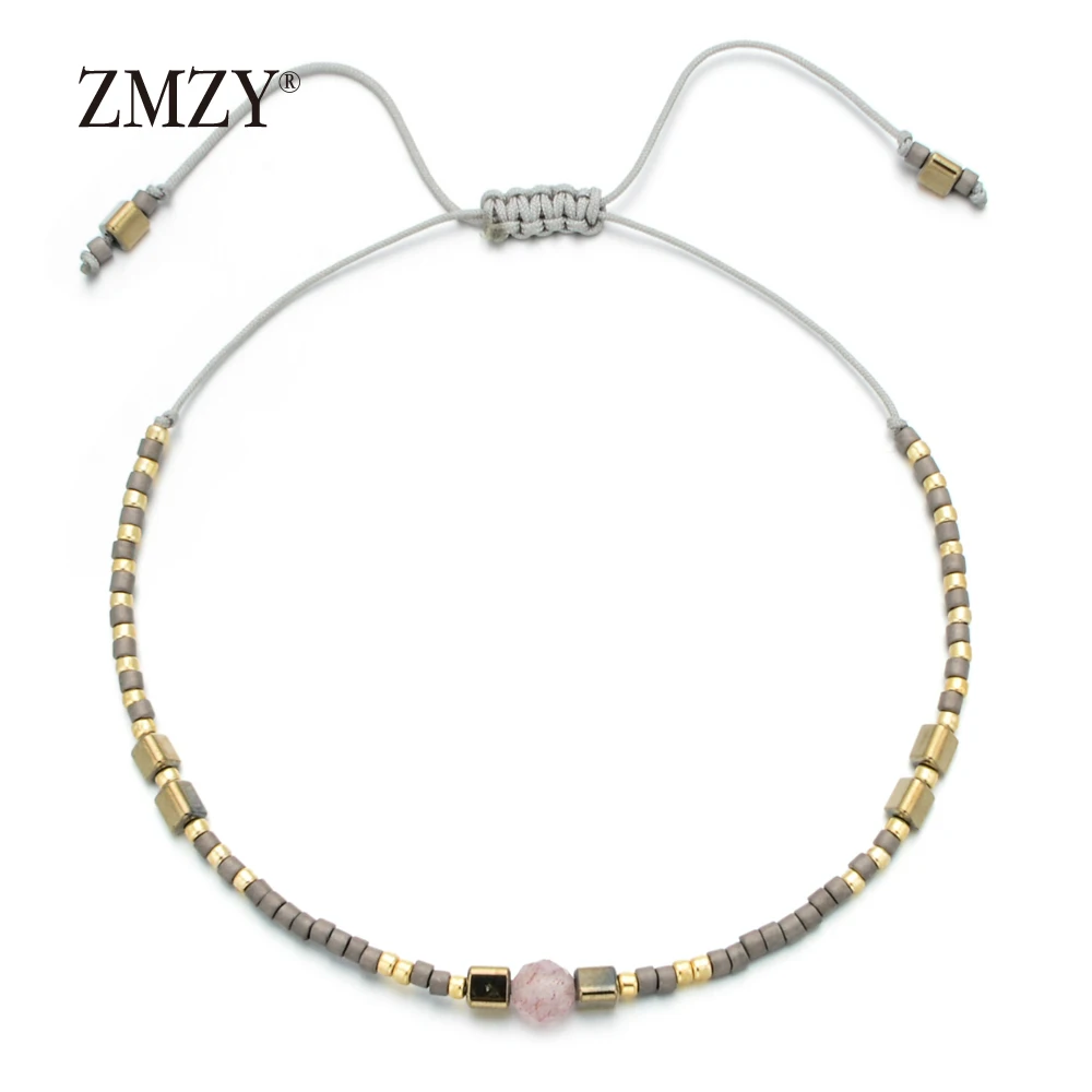 

ZMZY New Friendship Bracelets for Women Bohemian Crystal Beads Bracelet Braided Rope Charms Thin Multicolour Jewelry Adjustable