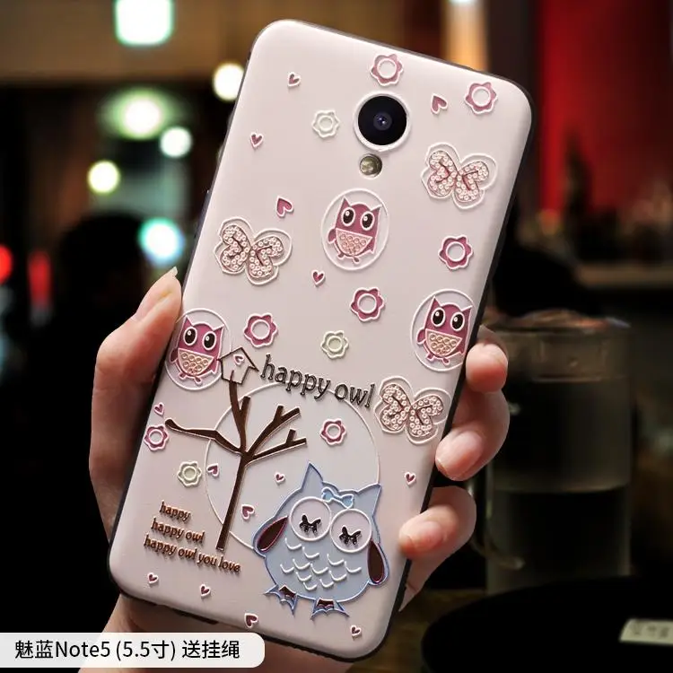Graffiti cartoon owl rabbit hippo lion Elephant oil painting embossed Relief case For meizu m5 note m6 cover |