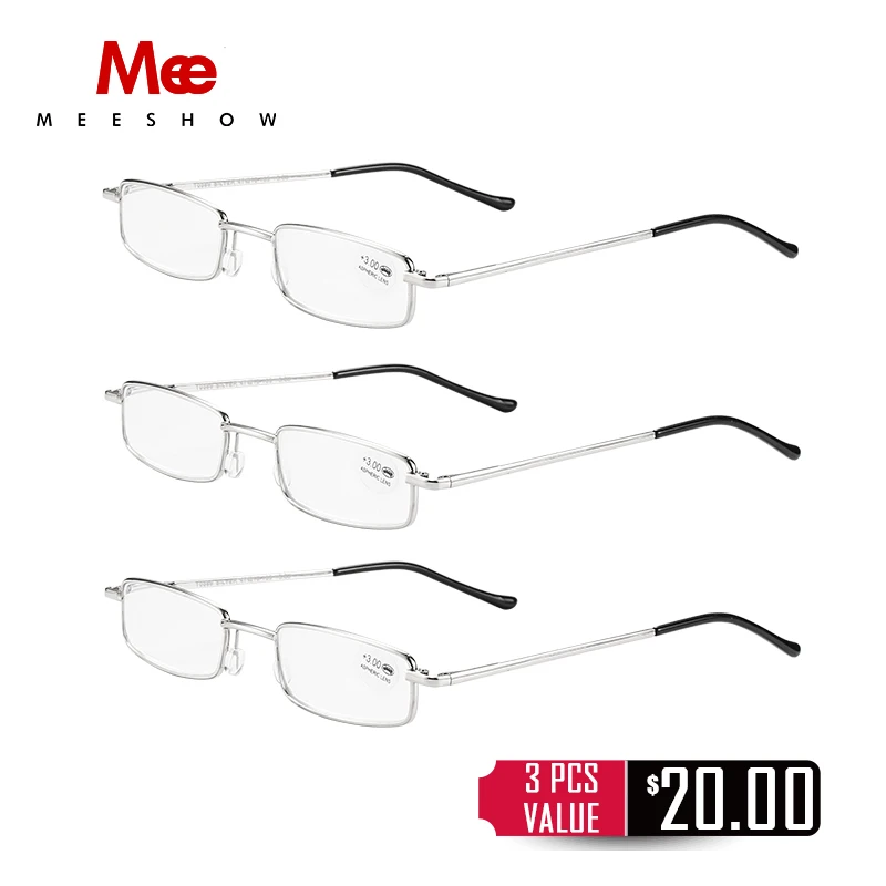 3 шт ручка очки для чтения металлические Компьютерные анти голубые линзы