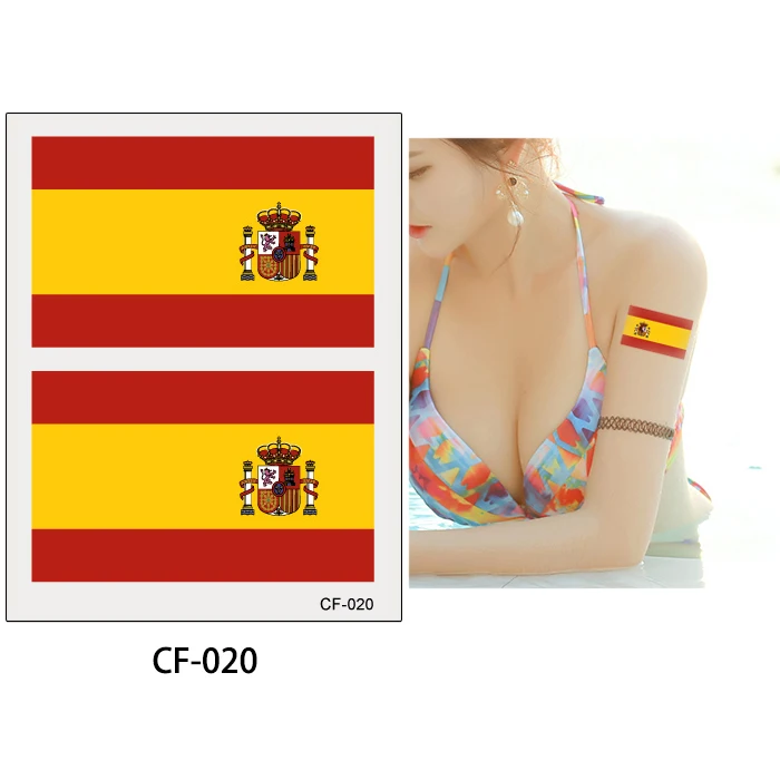 CF-020 Spain Glaryyears 10 листов 6*8 см Кубок мира Национальный Баннер флеш тату «флаги» временные футбольные спортивные Funs смотреть игры тело стикер - Цвет: CF-020 Spain