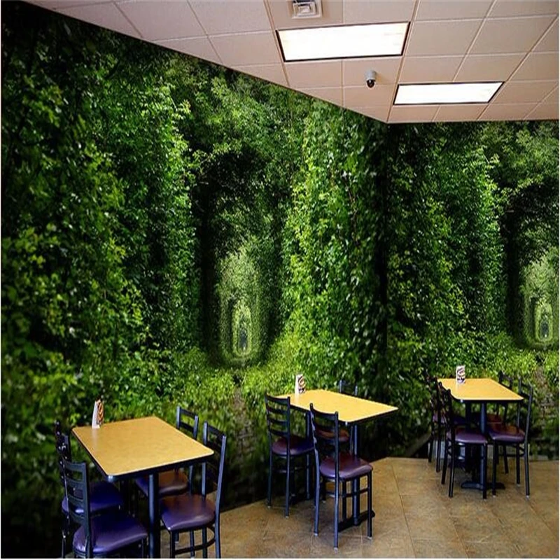 beibehang photo wallpaper High quality Fresh green train tracks literary pastoral living dining / large mural | Обустройство дома