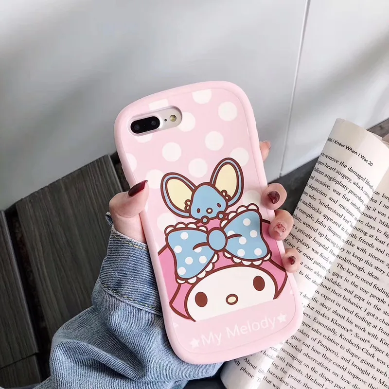 Супер милый японский мультфильм Мелодия Cinnamoroll розовый силиконовый защитный чехол для iPhone X XR XS MAX 6 S 7 8 plus чехол - Цвет: Розовый