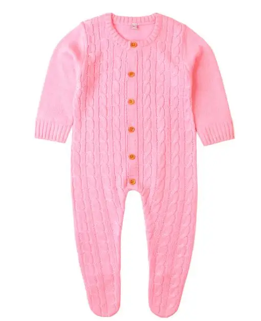 pink 82W353 Детские комбинезоны для новорожденных с длинными рукавами; Комбинезоны для маленьких девочек; сезон осень; яркие цвета; Комбинезоны для маленьких мальчиков; детская трикотажная одежда - Цвет: pink 82W353