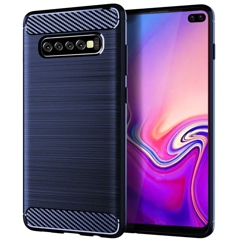 Shockproof Phone Case for Samsung S10 S9 S8 S7 S6 Note9 Note 8 Carbon Fiber TPU Drawing | Мобильные телефоны и аксессуары