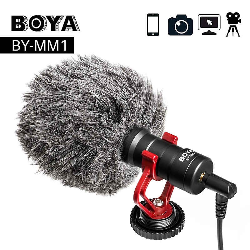 BOYA BY-MM1 микрофон для видеозаписи компактный VS Rode VideoMicro записывающий камеры iPhone X 8 7