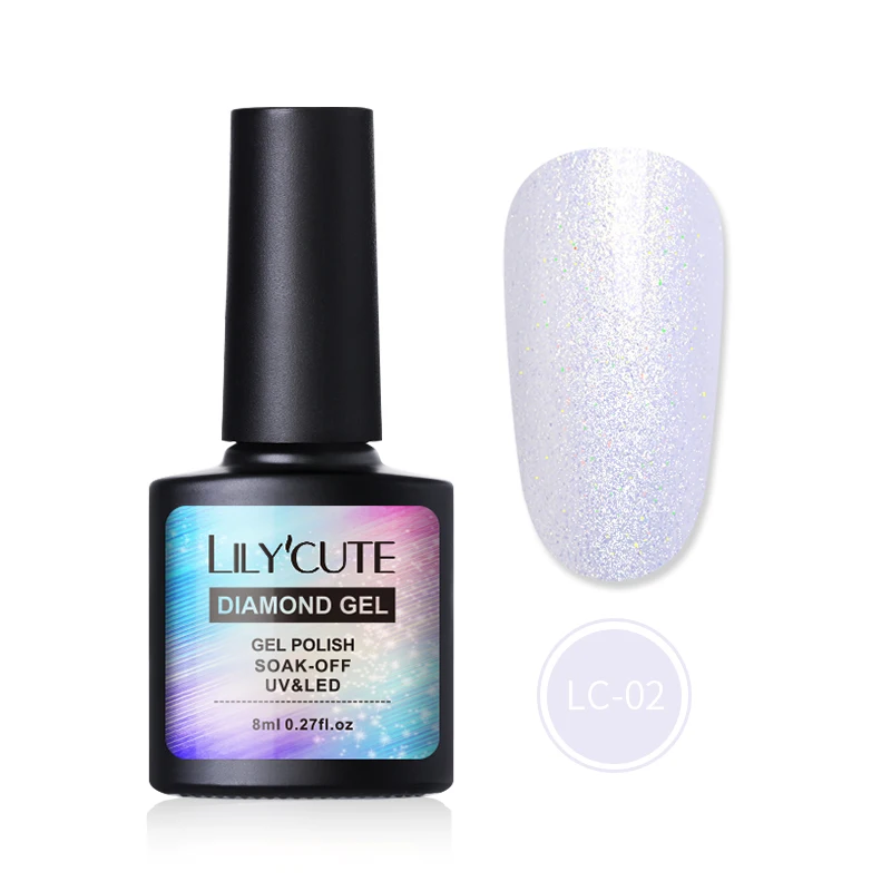 LC-02 LILYCUTE Фея Блеск УФ Гель-лак 8 мл мерцающие блестки замочить от ногтей Гель-лак для салона дома DIY - Цвет: LC-02
