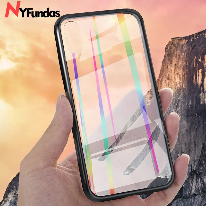 NYFundas для iPhone XS Макс закаленное Стекло Back Полное покрытие защитный футляр XR X S R 8