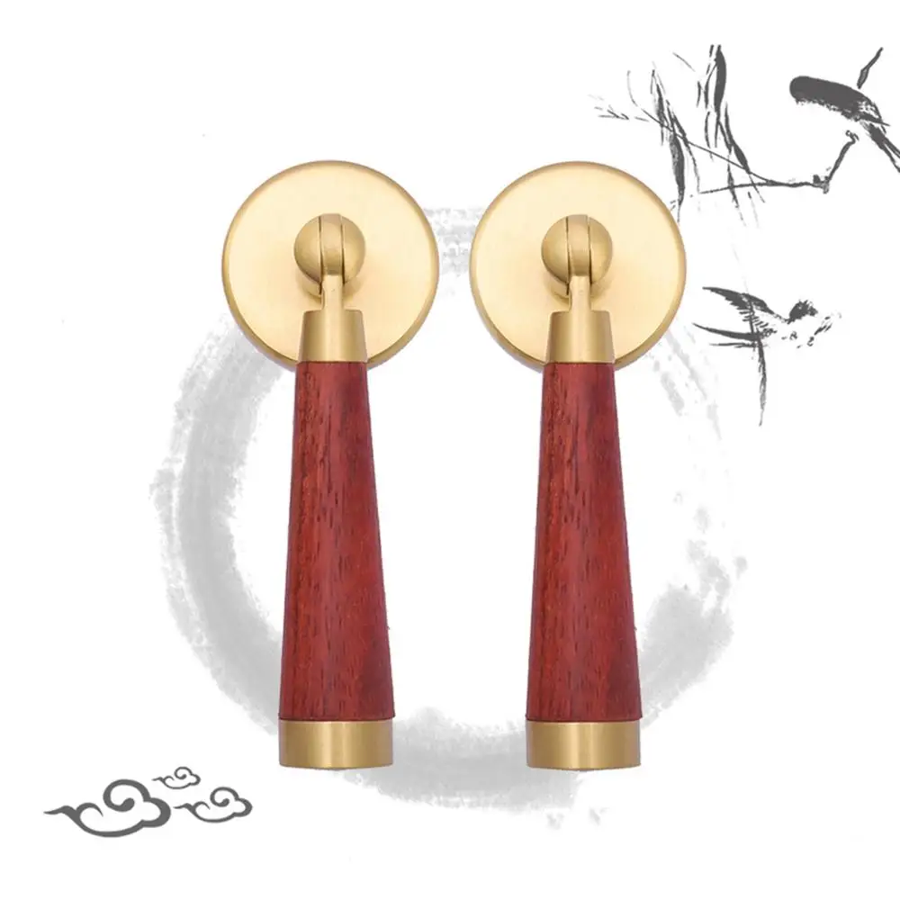 Новая китайская латунная ручка высокого качества из красного дерева для ящика