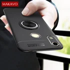 MAKAVO для Huawei Honor 8A Prime, чехол с кольцом-держателем на палец, Матовая Мягкая силиконовая задняя крышка для Honor 8A 2020, чехол для телефона