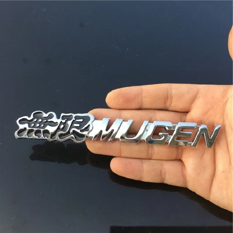 3d логотип Mugen Задняя эмблема алюминиевая хромированная для автомобильного
