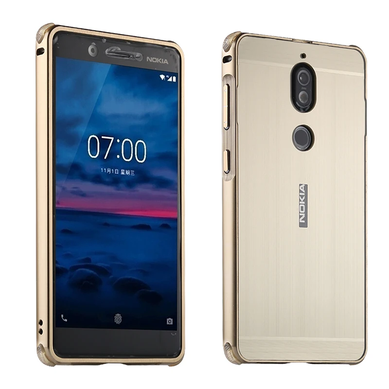 Для Nokia 6 7 Plus 8 чехол Гибридный 2 в 1 Броня Капа Алюминиевый металлический бампер