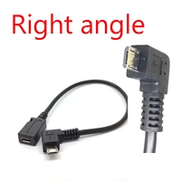 10pcs angled 90 degree usb micro 5p female male right extension cable adapter