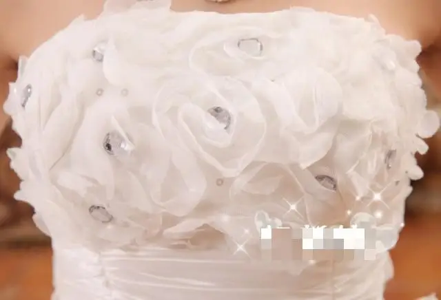 Свадебные Dresses2017 Романтический корсет Белый развертки кисти длинным шлейфом с