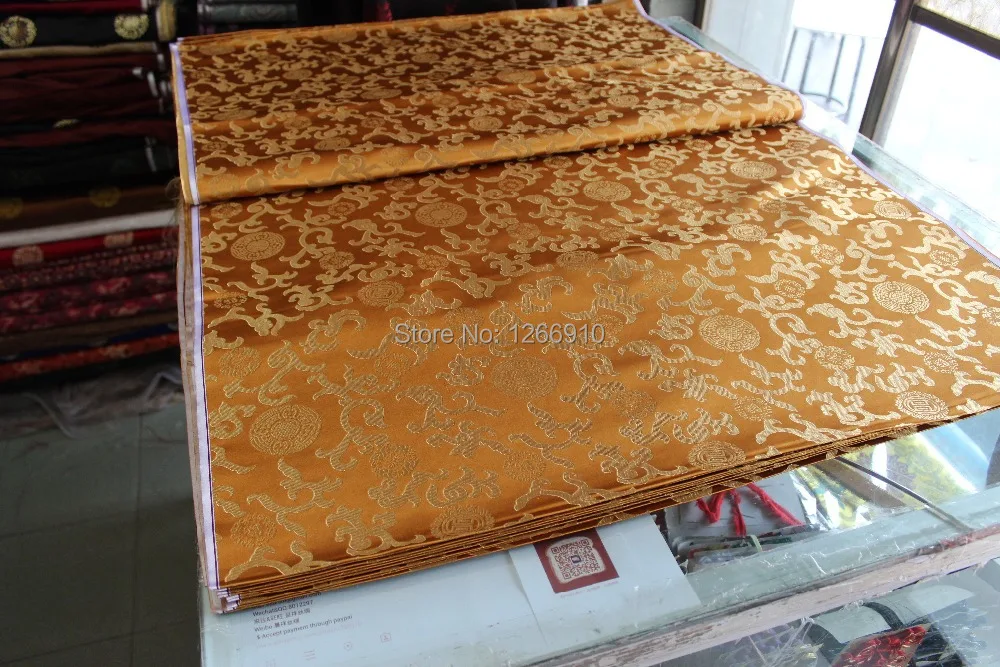 Китайская шелковая парча тканая Дамасская ткань cheongsam Подушка золотой круг с