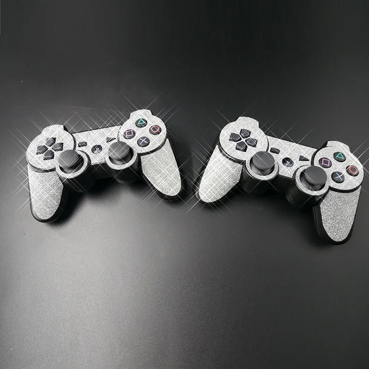 2 controller skins Блестящая серебряная блестящая наклейка для sony PS3 Slim playstation 3 Slim и 2 контроллера Skins наклейка s протектор - Цвет: 2 controller skins