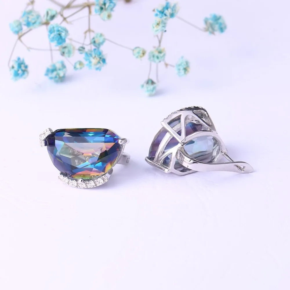 Женские серьги пусеты GEM'S BALLET геометрические из стерлингового серебра 925 пробы