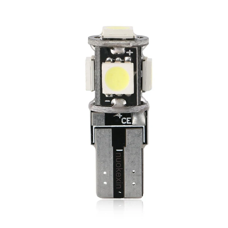 1x T10 Canbus Белый Синий Красный 5smd Автомобильный свет W5w 194 168 лампочки ошибки DC 12V