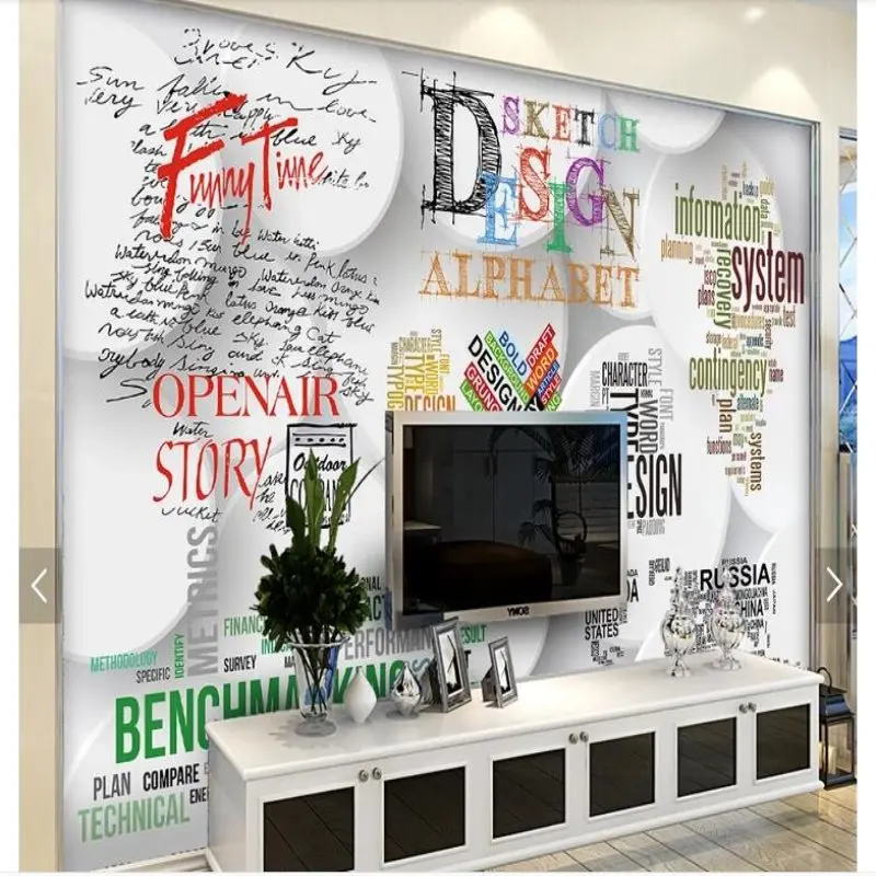 Большой современный минималистичный заказ обои 3D гостиная диван ТВ фон