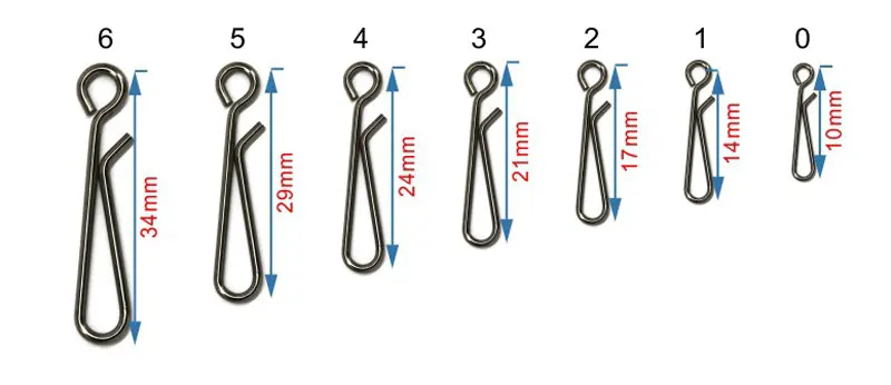 

[1000pcs] Fishing Swivel Hanging Snap Small Fishing Tackle Connector Tools Size 0 1 2 3 4 5 6