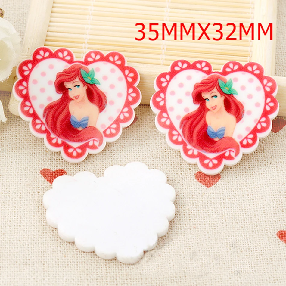 50 шт. Смешанная милая маленькая Русалочка плоская полимерная фигурка мультяшный