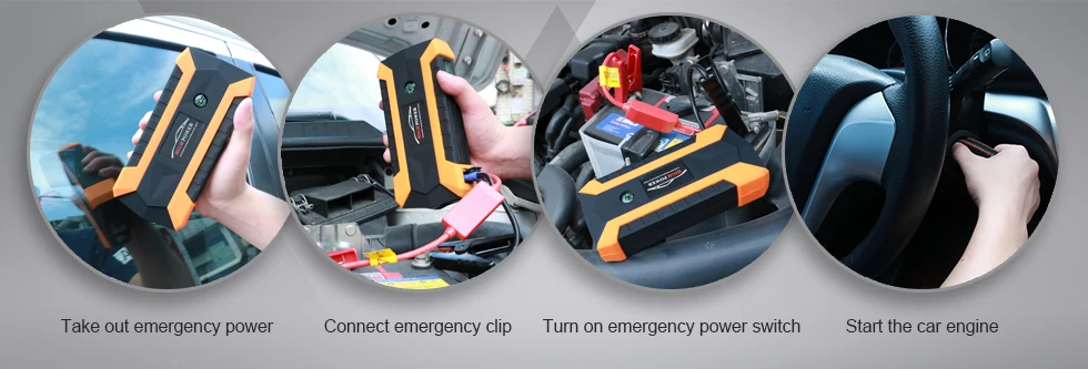 Многофункциональный стартер скачка для 5.0L бензинового автомобиля 12V 4USB 600A Портативный автомобиля Батарея усилитель Зарядное устройство усилитель Мощность power Bank пусковое