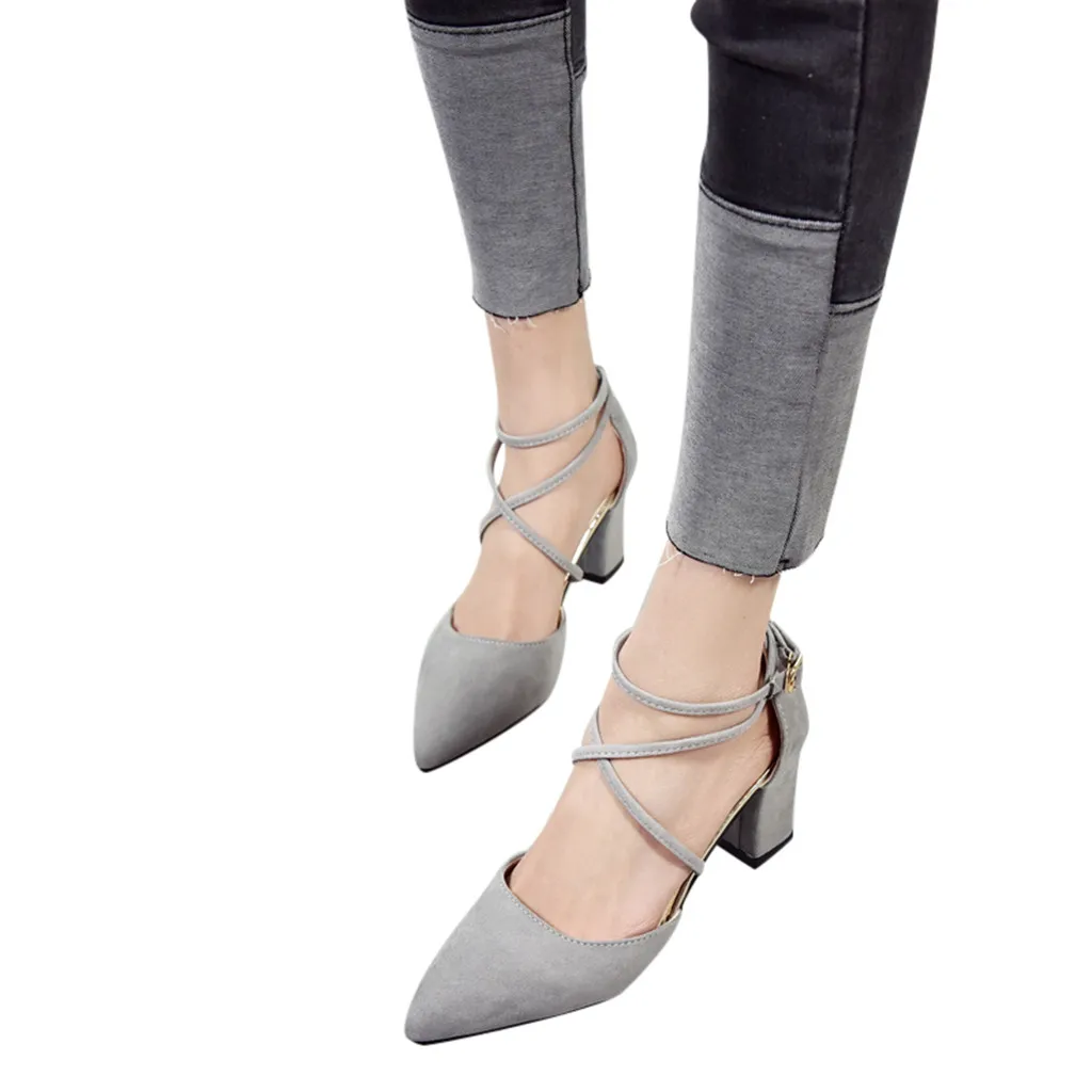 SAGACE/Женские повседневные босоножки с острым носком на квадратном каблуке