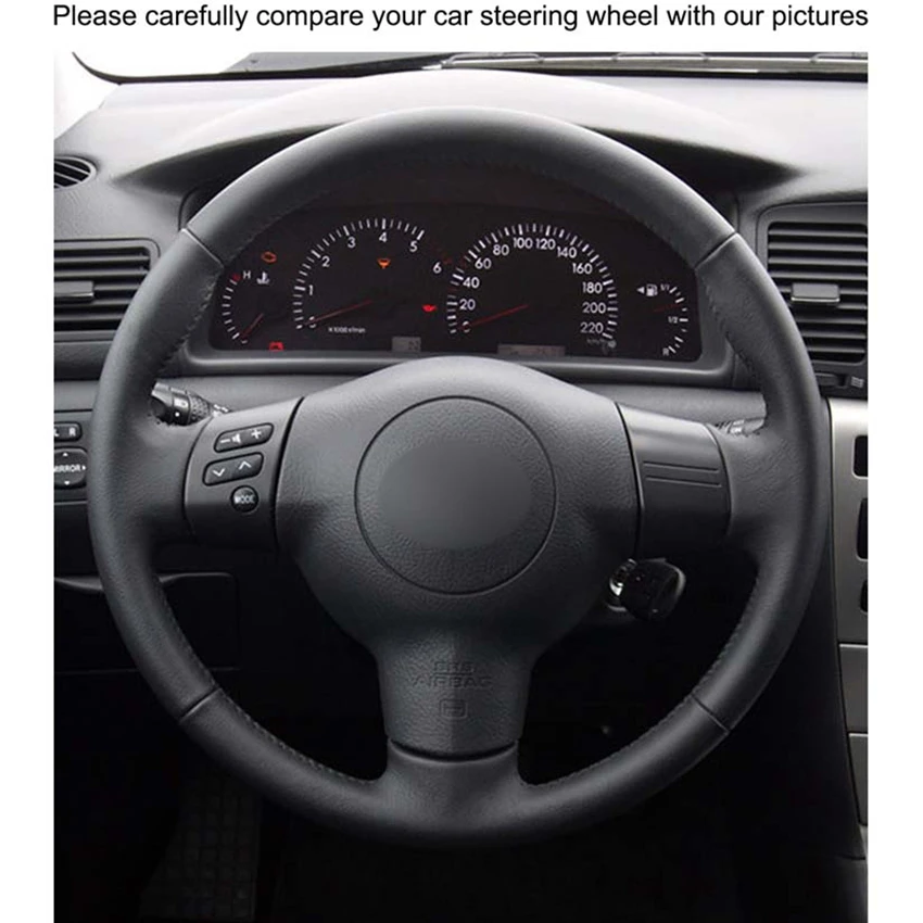 diy black pu artificial leather car steering wheel cover for toyota corolla 2004 2006 caldina 2002 2007 rav4 us 2005 free global shipping