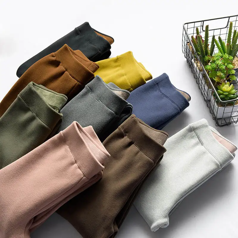 Осенне-зимние женские леггинсы с высокой талией, плотные бархатные леггинсы, теплые штаны, флисовые леггинсы, обтягивающие хлопковые зимние леггинсы C3928