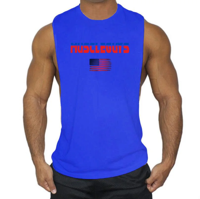 Брендовые Модные мужские майки для спортзала Muscle guys привлекательные с низким